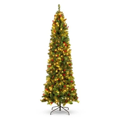 Best Choice Products Pre-Lit Pencil Christmas Tree Pre-Decorated Holiday Accent w/ Base 10 Best Choice Products Pre-Lit Pencil Christmas Tree Pre-Decorated Holiday Accent w/ Base - Image 10