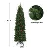 Costway 4.5Ft6.5Ft7.5Ft Pre-lit Hinged Pencil Christmas Tree w/Pine Cones Red Berries & 150250350 Lights