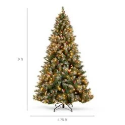 Best Choice Products Pre-Lit Pre-Decorated Holiday Christmas Tree w/ Flocked Tips, Base -Christmas Trees Sales Store unnamed file 2426