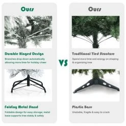 Costway 5ft/6ft/7ft Snow Flocked Hinged Artificial Slim Christmas Tree with Pine Needles -Christmas Trees Sales Store unnamed file 2444