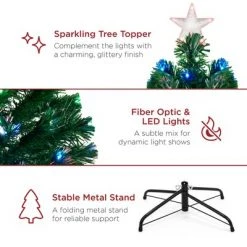 Best Choice Products 7ft Pre-Lit Fiber Optic Artificial Christmas Pine Tree w/ 280 Lights, 8 Sequences, Stand -Christmas Trees Sales Store unnamed file 2469