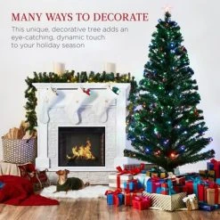 Best Choice Products 7ft Pre-Lit Fiber Optic Artificial Christmas Pine Tree w/ 280 Lights, 8 Sequences, Stand -Christmas Trees Sales Store unnamed file 2470