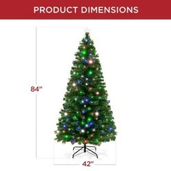 Best Choice Products 7ft Pre-Lit Fiber Optic Artificial Christmas Pine Tree w/ 280 Lights, 8 Sequences, Stand -Christmas Trees Sales Store unnamed file 2471