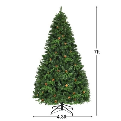 Costway 7Ft/7.5FT/8FT Pre-Lit Christmas Tree Hinged 460/540/600 Lightss 3 Costway 7Ft/7.5FT/8FT Pre-Lit Christmas Tree Hinged 460/540/600 Lightss - Image 3