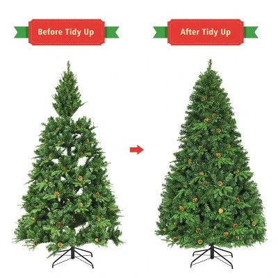 Costway 7Ft/7.5FT/8FT Pre-Lit Christmas Tree Hinged 460/540/600 Lightss 6 Costway 7Ft/7.5FT/8FT Pre-Lit Christmas Tree Hinged 460/540/600 Lightss - Image 6