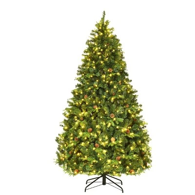 Costway 7Ft/7.5FT/8FT Pre-Lit Christmas Tree Hinged 460/540/600 Lightss 9 Costway 7Ft/7.5FT/8FT Pre-Lit Christmas Tree Hinged 460/540/600 Lightss - Image 9