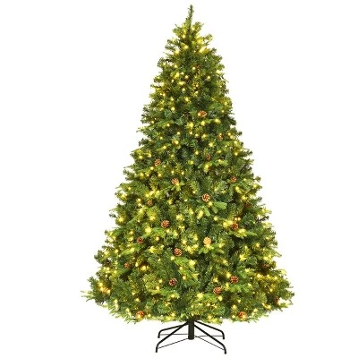 Costway 7Ft/7.5FT/8FT Pre-Lit Christmas Tree Hinged 460/540/600 Lightss 10 Costway 7Ft/7.5FT/8FT Pre-Lit Christmas Tree Hinged 460/540/600 Lightss - Image 10
