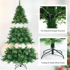 Tangkula Realistic Christmas Hinged Tree W/ LED Lights 6FT Pre-Lit Artificial Xmas Tree W/ PVC Branch Tips 14 Tangkula Realistic Christmas Hinged Tree W/ LED Lights 6FT Pre-Lit Artificial Xmas Tree W/ PVC Branch Tips -Christmas Trees Sales Store unnamed file 2494