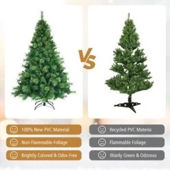 Tangkula Realistic Christmas Hinged Tree W/ LED Lights 6FT Pre-Lit Artificial Xmas Tree W/ PVC Branch Tips 16 Tangkula Realistic Christmas Hinged Tree W/ LED Lights 6FT Pre-Lit Artificial Xmas Tree W/ PVC Branch Tips -Christmas Trees Sales Store unnamed file 2496