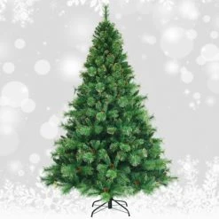 Tangkula Realistic Christmas Hinged Tree W/ LED Lights 6FT Pre-Lit Artificial Xmas Tree W/ PVC Branch Tips 22 Tangkula Realistic Christmas Hinged Tree W/ LED Lights 6FT Pre-Lit Artificial Xmas Tree W/ PVC Branch Tips -Christmas Trees Sales Store unnamed file 2502