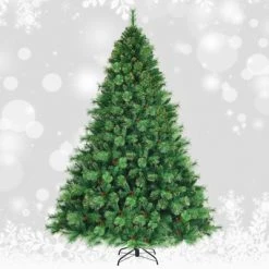 Tangkula Realistic Christmas Hinged Tree W/ LED Lights 6FT Pre-Lit Artificial Xmas Tree W/ PVC Branch Tips 23 Tangkula Realistic Christmas Hinged Tree W/ LED Lights 6FT Pre-Lit Artificial Xmas Tree W/ PVC Branch Tips -Christmas Trees Sales Store unnamed file 2503