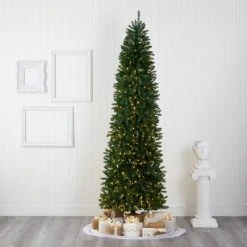 9ft Nearly Natural Pre-Lit LED Slim Mountain Pine Artificial Christmas Tree Clear Lights -Christmas Trees Sales Store unnamed file 2516