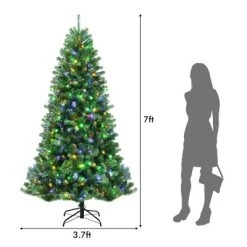 Costway 7ft Pre-lit Hinged Christmas Tree w/ Remote Control & 9 Lighting Modes -Christmas Trees Sales Store unnamed file 2521