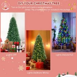 Costway 7ft Pre-lit Hinged Christmas Tree w/ Remote Control & 9 Lighting Modes -Christmas Trees Sales Store unnamed file 2523