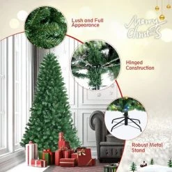 Costway 7ft Pre-lit Hinged Christmas Tree w/ Remote Control & 9 Lighting Modes -Christmas Trees Sales Store unnamed file 2526