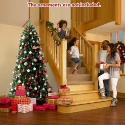 Costway 7ft Pre-lit Hinged Christmas Tree w/ Remote Control & 9 Lighting Modes -Christmas Trees Sales Store unnamed file 2527