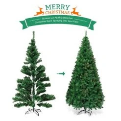 Tangkula 8' Artificial PVC Christmas Tree w/ Stand Holiday Season Green (Indoor/Outdoor) -Christmas Trees Sales Store unnamed file 2537