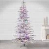 7.5ft Sterling Tree Company Full Flocked Mountain LED Pre-Lit Pine Artificial Christmas Tree