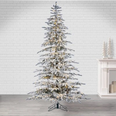 7.5ft Sterling Tree Company Full Flocked Mountain LED Pre-Lit Pine Artificial Christmas Tree 2 7.5ft Sterling Tree Company Full Flocked Mountain LED Pre-Lit Pine Artificial Christmas Tree - Image 2