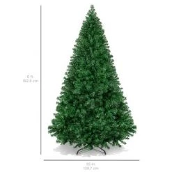 Best Choice Products 6ft Premium Hinged Artificial Christmas Pine Tree w/ 1,000 Tips, Metal Base -Christmas Trees Sales Store unnamed file 2578