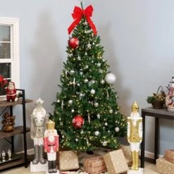 Sunnydaze Decor Sunnydaze Indoor Unlit Faux Tannenbaum Slim Holiday Christmas Evergreen Tree with Hinged Branches - 7' - Green -Christmas Trees Sales Store unnamed file 258