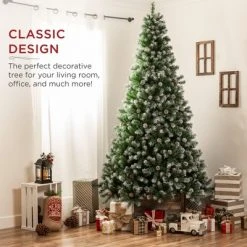 Best Choice Products Pre-Decorated Holiday Christmas Pine Tree w/ Metal Base