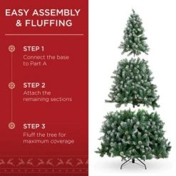 Best Choice Products Pre-Decorated Holiday Christmas Pine Tree w/ Metal Base -Christmas Trees Sales Store unnamed file 2585