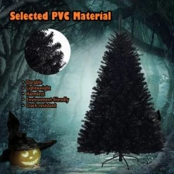 Costway 7.5Ft or 6Ft Hinged Artificial Halloween Christmas Tree Full Tree with Metal Stand Black 17 Costway 7.5Ft or 6Ft Hinged Artificial Halloween Christmas Tree Full Tree with Metal Stand Black -Christmas Trees Sales Store unnamed file 2598