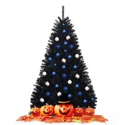 Costway 7.5Ft or 6Ft Hinged Artificial Halloween Christmas Tree Full Tree with Metal Stand Black 19 Costway 7.5Ft or 6Ft Hinged Artificial Halloween Christmas Tree Full Tree with Metal Stand Black -Christmas Trees Sales Store unnamed file 2600