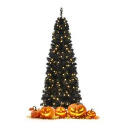 Costway 6ft Pre-lit PVC Christmas Halloween Pencil Tree Black w/ 300 LED Lights 16 Costway 6ft Pre-lit PVC Christmas Halloween Pencil Tree Black w/ 300 LED Lights -Christmas Trees Sales Store unnamed file 2610