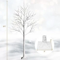 Costway 6ft Pre-lit White Twig Birch Tree for Christmas Holiday w/96 LED Lights 11 Costway 6ft Pre-lit White Twig Birch Tree for Christmas Holiday w/96 LED Lights -Christmas Trees Sales Store unnamed file 262