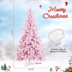 Costway 7.5FT Pre-Lit Snow Flocked Pink Christmas Tree 1100 Tips w/ 450 Lights & 8 Modes 11 Costway 7.5FT Pre-Lit Snow Flocked Pink Christmas Tree 1100 Tips w/ 450 Lights & 8 Modes -Christmas Trees Sales Store unnamed file 2635