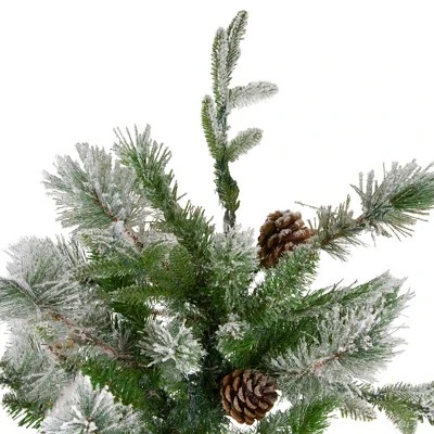 Northlight 7.5' Flocked Rosemary Emerald Angel Pine Artificial Christmas Tree - Unlit 3 Northlight 7.5' Flocked Rosemary Emerald Angel Pine Artificial Christmas Tree - Unlit - Image 3