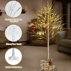 Costway 6ft Pre-lit White Twig Birch Tree for Christmas Holiday w/96 LED Lights 16 Costway 6ft Pre-lit White Twig Birch Tree for Christmas Holiday w/96 LED Lights -Christmas Trees Sales Store unnamed file 267