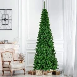 Costway 7.5ft Pre-Lit Hinged Pencil Christmas Tree 350 White Lights -Christmas Trees Sales Store unnamed file 2689