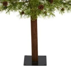 6ft Nearly Natural Pre-Lit LED Wyoming Alpine with Pinecones Artificial Christmas Tree Clear Lights -Christmas Trees Sales Store unnamed file 2703
