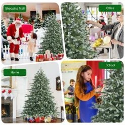 Costway 6ft Artificial Christmas Spruce Hinged Tree w/ 892 Mixed PE & PVC Tips -Christmas Trees Sales Store unnamed file 2711