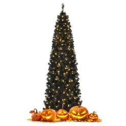 Costway 7ft Pre-lit PVC Christmas Halloween Pencil Tree Black w/ 350 LED Lights 16 Costway 7ft Pre-lit PVC Christmas Halloween Pencil Tree Black w/ 350 LED Lights -Christmas Trees Sales Store unnamed file 2723