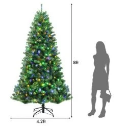 Costway 8ft Pre-lit Hinged Christmas Tree with Remote Control & 9 Lighting Modes -Christmas Trees Sales Store unnamed file 2734
