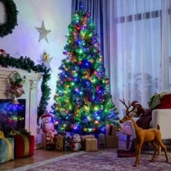 Costway 8ft Pre-lit Hinged Christmas Tree with Remote Control & 9 Lighting Modes -Christmas Trees Sales Store unnamed file 2735