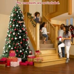 Costway 8ft Pre-lit Hinged Christmas Tree with Remote Control & 9 Lighting Modes -Christmas Trees Sales Store unnamed file 2740