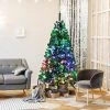 Costway 6ft Pre-lit Fiber Optic PVC Artificial Christmas Tree w/ 617 Branch Tips