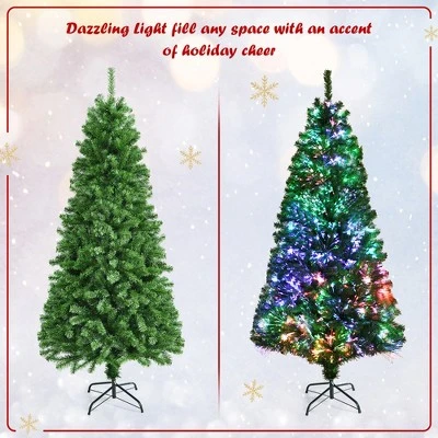 Costway 6ft Pre-lit Fiber Optic PVC Artificial Christmas Tree w/ 617 Branch Tips 6 Costway 6ft Pre-lit Fiber Optic PVC Artificial Christmas Tree w/ 617 Branch Tips - Image 6