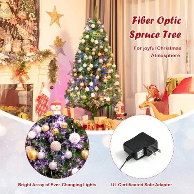Costway 6ft Pre-lit Fiber Optic PVC Artificial Christmas Tree w/ 617 Branch Tips 8 Costway 6ft Pre-lit Fiber Optic PVC Artificial Christmas Tree w/ 617 Branch Tips - Image 8