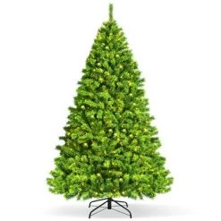 Costway 4.5FT/6.5FT/7.5FT Pre-Lit Hinged Christmas Tree Green Flocked with 392/924/1404 Tips & 150/370/530 LED Lights -Christmas Trees Sales Store unnamed file 2778