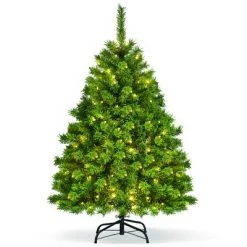 Costway 4.5FT/6.5FT/7.5FT Pre-Lit Hinged Christmas Tree Green Flocked with 392/924/1404 Tips & 150/370/530 LED Lights -Christmas Trees Sales Store unnamed file 2780