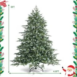 Tangkula Evergreen Artificial Christmas Tree, Mixed PE & PVC Tree Metal Stand Included, Unlit Xmas Tree -Christmas Trees Sales Store unnamed file 2783