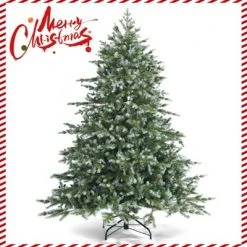 Tangkula Evergreen Artificial Christmas Tree, Mixed PE & PVC Tree Metal Stand Included, Unlit Xmas Tree -Christmas Trees Sales Store unnamed file 2789