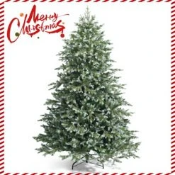 Tangkula Evergreen Artificial Christmas Tree, Mixed PE & PVC Tree Metal Stand Included, Unlit Xmas Tree -Christmas Trees Sales Store unnamed file 2791