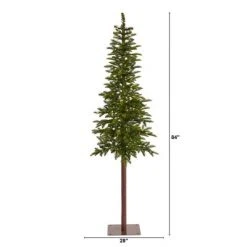 7ft Nearly Natural Pre-Lit LED Slim Alaskan Alpine Artificial Christmas Tree Clear Lights